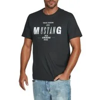 MUSTANG T-Shirt Herren Printshirt Regular Fit (1-tlg) Kurzarm Tee Shirt mit Rundhalsausschnitt aus 100% Baumwolle