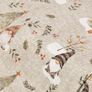 Dekostoff Wichtel Elias "Lorena", taupe-color