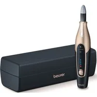 BEURER Maniküre-Pediküre-Set MP 84 elektrische Nagelfeile, kabellos mit Lade- und Aufbewahrungsetui, Mit 10 Aufsätzen aus Saphir und Filz, LED Licht und Schutzkappe