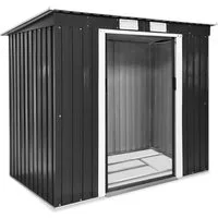tectake Gartenhaus Geräteschuppen mit Schrägdach, BxT: 130,00x213,00 cm, aus Stahl