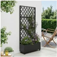 casa.pro Blumenkasten, mit Trennwand »Malja« Rankhilfe Stahl 190x82x38 cm Schwarz