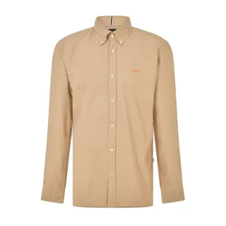 Boss - Button-Down-Hemd für Herren, Langärmlig (Hellbeige)