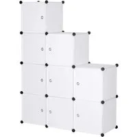 Woltu Aufbewahrungsbox (9 St), DIY Kleiderschrank Regalsystem, Kunststoff