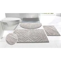 OTTO home Badematte Louvres, Badvorleger, Badezimmer Teppich, Duschvorleger, Höhe 10 mm, rutschhemmend beschichtet, schnell trocknend, Polyester, halbrund, Badteppich, Uni Farben, Hoch-Tief Effekt, Boho-Style