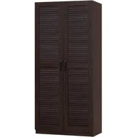 en.casa Kleiderschrank »Finning« 1 Stange, 1 Fach 176x80x52 cm Walnuss