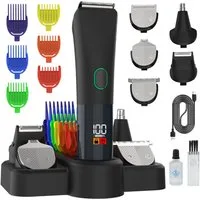 Forrlite Haarschneider Haarschneidemaschine Set Profi Haarschneider Herren, 5 in 1 Präzisionstrimmer Barttrimmer,Bartschneider Rasierer Herren, T-förmiger Trimmer Nasenhaartrimmer Körperhaartrimmer