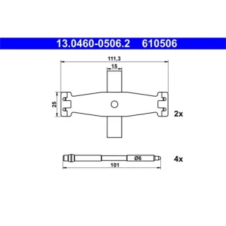 ATE Zubeh?rsatz f?r Bremsbel?ge vorne BMW 1er 2er 3er 4er 13.0460-0506.2