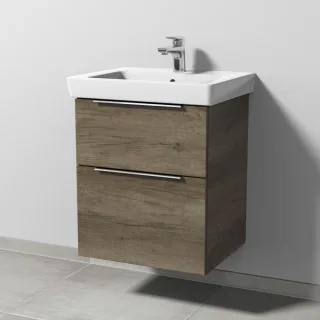 Sanipa 3way Waschtischunterbau zu Villeroy & Boch Subway 2.0 Waschtisch mit 2 Auszügen, Eiche-Nebras UM61137