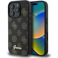 Guess Smartphone-Hülle GUESS Apple iPhone 16 Pro Hardcase Hülle Peony Script MagSafe Schwarz
