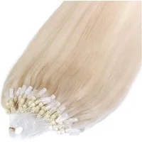 hair2heart Echthaar-Extension Premium Microring Extensions #10/0 Hell-Lichtblond 50cm