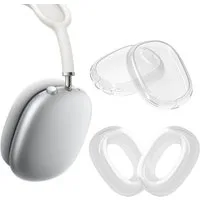 kwmobile Kopfhörer-Schutzhülle 2in1 Set Hülle für Apple AirPods Max / AirPods Max 2 Cover, TPU Silikon Kopfhörer Case - Schutzhülle beidseitig