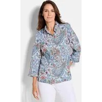 GOLDNER Hemdbluse Druckbluse mit Paisley-Muster Blusenshirt mit Hemdkragen, Seitenschlitzen, Knopfleiste und 3/4-Arm