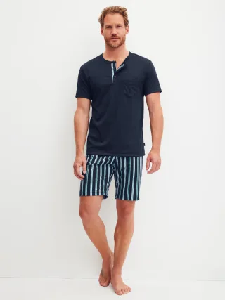 CALIDA - HERREN Pyjama kurz saphir blue - Gr. - M