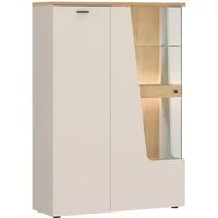 Lomadox Highboard CARMONA-129, 95 cm breit in Kaschmir & Eiche, 2-türig