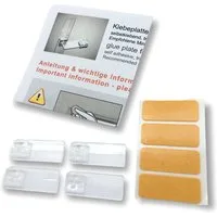 nodeko Klebe-Plissee 4 Stück transparente Klebehalter für Plisseesystem Decomatic®, Kleben, nur für Plisseesystem Decomatic® verwendbar