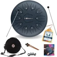 Sonodrum Steel Tongue Drum "Standard", D-Dur, 30 cm, 11 Zungen inkl. Liederbuch und Tragetasche