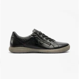 CAREN 12 Damen Leder Sneaker Schwarz