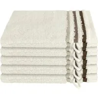 Schiesser Waschhandschuh Skyline Color aus 100 % Baumwolle mit eleganter Streifenbordüre, (5-St), MADE IN GREEN by OEKO-TEX®