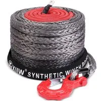 XERSEK Seilwinde Aufgerüstet Schutzhüllenhaken 12-Strand 20500 LBS UHMWPE Seil-Winde, (Synthetik-Kunststoff-Seil 10mm x 28m Synthetikseil, Windenseil Forstseil Anhängerseil Fahrzeugwinde), LKW ATV UTV