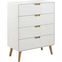 ACTONA GROUP Highboard Lowell, 4 Schubladen mit Dämpfung, nordischer Stil, Weiß, B: 100 cm