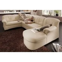 DOMO collection Wohnlandschaft Papenburg, zeitlose Rückensteppung, elegante Formensprache, U-Form, in großer Farbvielfalt, wahlweise mit Bettfunktion