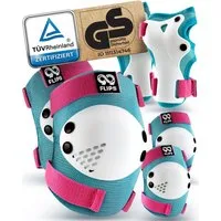 99FLIPS Protektoren-Set RISE Schoner Set Kinder für Skateboard und Inline Skaten (Inliner Schützer Set Kinder, 7-tlg., Inliner Schoner Knie-, Ellenbogen und Handgelenkschützer & Tragebeutel), Deutsche Marke