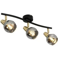 Qazqa Deckenleuchte Vidro, ohne Leuchtmittel, Warmweiß, QAZQA Deckenleuchte, e14, Gold, Glas, Art Deco