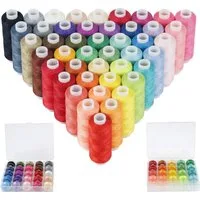 ElitVita 45 Farben Nähgarn Set–400 Yards& 50 Yards Spulen – inkl.5 leere Spulen Nähgarn, (set, 45-St., Nähgarn, Spulen), Für Nähmaschine, Ideal für Kleidung, Heimtextilien & DIY-Projekte