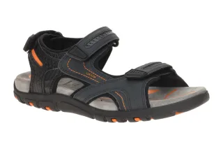 Geox U8224D Herren Sandale dunkelblau/schwarz/orange wasserdicht atmungsaktiv
