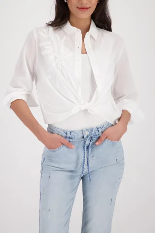 monari - Bluse mit applizierten Blumen off-white - Gr. - 36