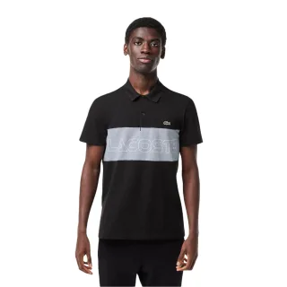 Lacoste - Poloshirt für Herren, Petit Piqué, Regulär (Schwarz/Silber)