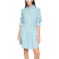 Marc Cain Hemdblusenkleid City Vibing Premium Damenmode Gestreiftes Minikleid aus Baumwolle, modisches Streifendesign