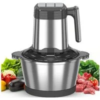 ibettertec Zerkleinerer Zerkleinerer Küche Elektrisch mit 2L Edelstahlschüssel und 4 Klingen, Multizerkleinerer mit 3 Geschwindigkeitsstufen,für Fleisch,Obst,Gemüse