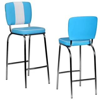 Barstuhl American Dream 50er Jahre Retro Blau Weiß