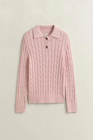 GANT - Zopfstrick Pullover aus Baumwolle refined pink - Gr. - S