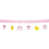 Boland Girlande Baby Girl Girlande 4 m, Raumdeko für Geburt, Babygeburtstag oder Pullerparty!