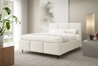 Polsterbett Schlafzimmerbett MIAMI Komplettset 140x200cm in Stoff Lambi Creme