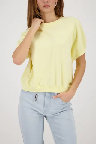 monari - Sweatshirt mit kurzen Armen pastel yellow - Gr. - 36