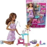 Barbie Anziehpuppe Kitty Condo Spiel-Set Barbie HHB70 Puppe mit Katzen Mattel