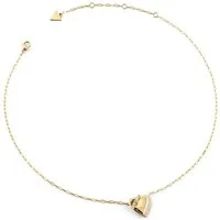 Guess Herzkette JUBN06073JWYGT/U, für Damen-Kette T-Verschluss Herz Kristalle Goldfarben