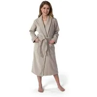 Möve Unisex-Bademantel Schalkragen Velours, ideal für Sauna & Spa, Hotelbademantel, Langform, Velours, Schalkragen, Gürtel, edel gestalteter Saum