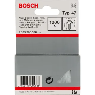 Bosch Tackernagel Typ 47, 1,8 x 1,27, 1000er-Pack - 1609200378