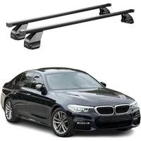 OMAC Dachträger Menabo Stahl Gepäckträger für BMW 5er G30 2016-2024 Schwarz 2x (2-St), Wasserbeständig,Abnehmbar,Multifunktional,Leichtgewichtig