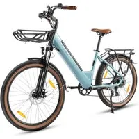 Vankel E-Bike Cityrad K601 E-Fahrrad Damen u. Herren 626WH Pedelec, 36V 120km Reichweite, Kettenschaltung, Heckmotor, 626 Wh, (Beleuchtungsset mit Batterieladegerät, Batterieschlüssel, Werkzeug), E-Faltrad 26" Citybike, LCD-Display & USB, für Stadtpe