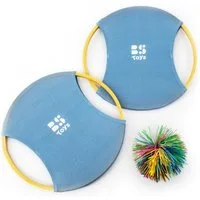BS Toys Beachballschläger Bounce Ball Schläger Set, Outdoor-Ballspiel mit Bounce Ball, (3-tlg), Gartenspiel, Strandspiel / Familienspiel mit flauschigem Gummiball