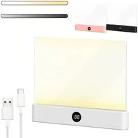 VIVIHEYDAY LED Leselampe Buch, 3 Lichtfarben Dimmbares LED Buchlampe mit Timer, Wiederaufladbare Buch Leseleuchte für Nachtlesungen im Bett