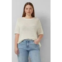 QS Kurzarmpullover Strickpullover Pullover mit Ajourmuster