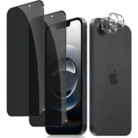 SmartUP Displayschutzglas 2X Schutzglas für iPhone 16e Sichtschutz Display Kamera Panzerfolie 9H für iPhone 16e, kompletter Rundumschutz