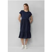 s.Oliver Midikleid Kleid Stufenkleid im Relaxed Fit mit überschnittenen Schultern