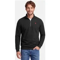 U.S. Polo Assn. Stehkragenpullover USNiico – Herren Half-Zip Pullover mit Logo-Stickerei Weiche Baumwollmischung, sportlich-elegantes Design und hoher Komfort